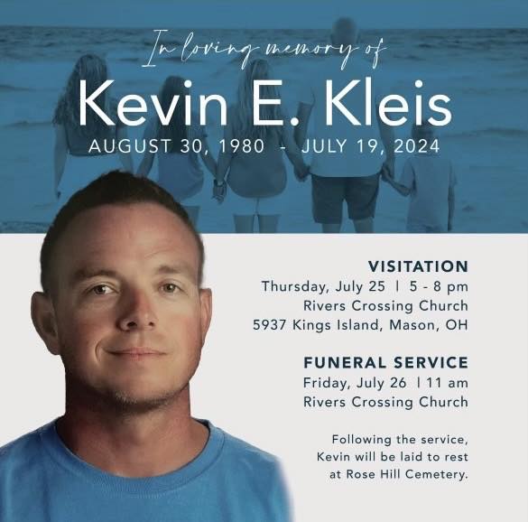 In loving memory of Kevin Kleis. Funeral arrangements and picture of kevin